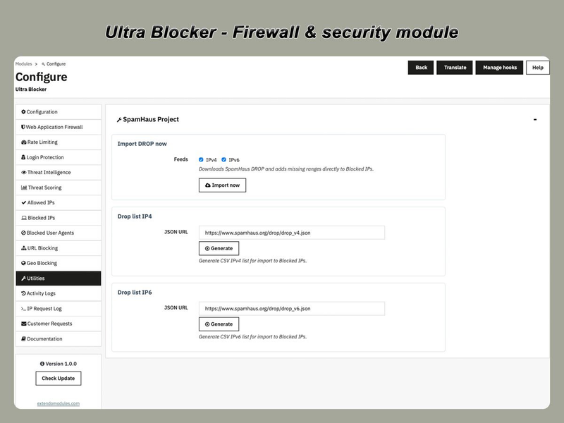 xtdblocker - Ultra Blocker Security Module for PrestaShop - PrestaShop module by Extendo Modules
