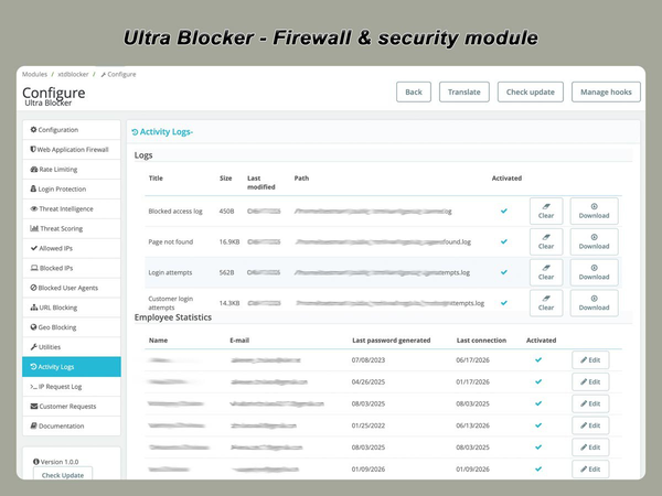 xtdblocker - Modulo di sicurezza Ultra Blocker per PrestaShop - Modulo PrestaShop di Extendo Modules