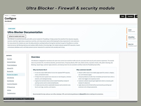 xtdblocker - Ultra Blocker Security Module for PrestaShop - PrestaShop module by Extendo Modules