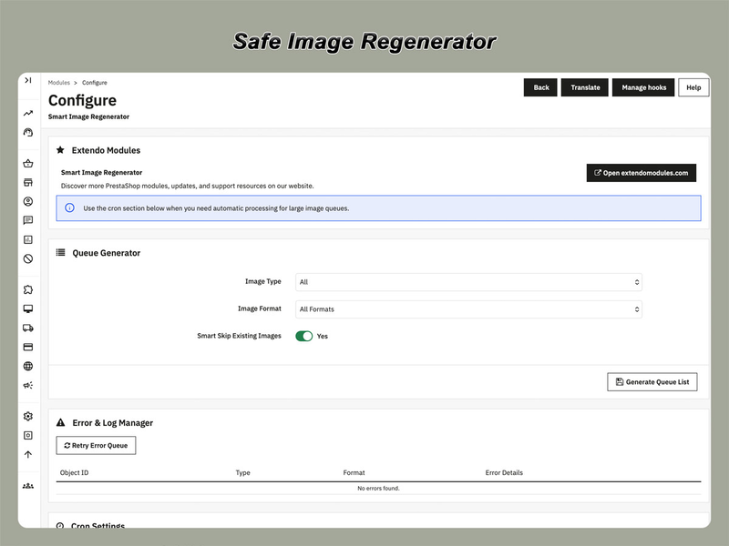 xtdimageregen - Regenerador de Imagem Segura - Módulo PrestaShop da Extendo Modules