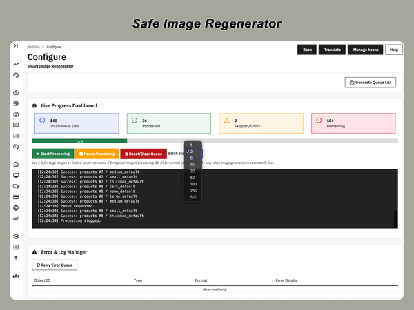 xtdimageregen - Безпечний регенератор зображень - Модуль PrestaShop від Extendo Modules