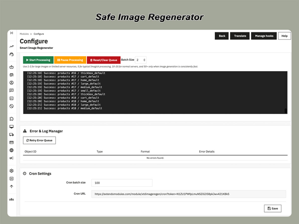xtdimageregen - Safe Image Regenerator module - PrestaShop module by Extendo Modules