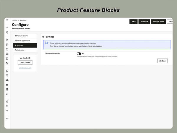 xtdfeatureblocks - Product Feature Blocks module - PrestaShop module by Extendo Modules