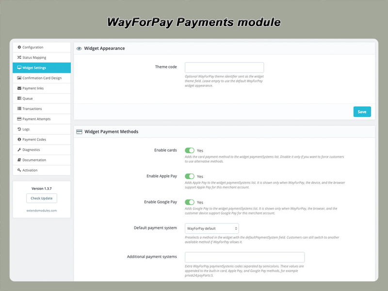 xtdwayforpay - Module de paiement WayForPay - Module PrestaShop par Extendo Modules