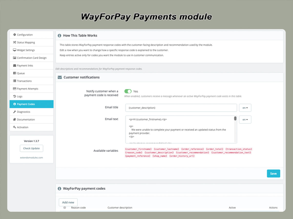 xtdwayforpay - Módulo de pagos WayForPay - Módulo PrestaShop de Extendo Modules
