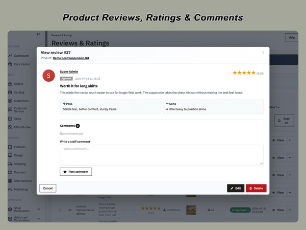 PrestaShop Product Reviews Module with Ratings & Q&A