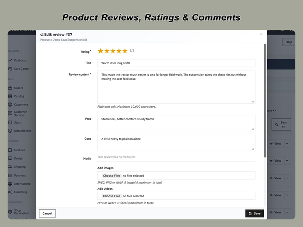 PrestaShop Product Reviews Module with Ratings & Q&A