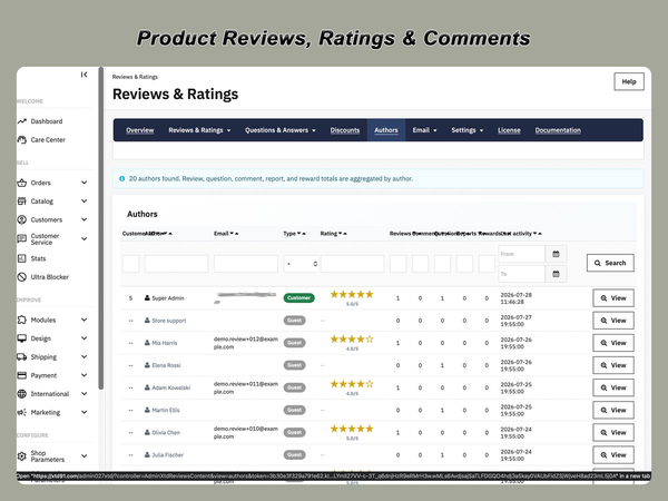 Module d'avis produits PrestaShop avec notes et questions/réponses