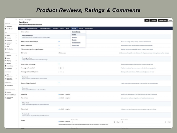 PrestaShop Product Reviews Module with Ratings & Q&A