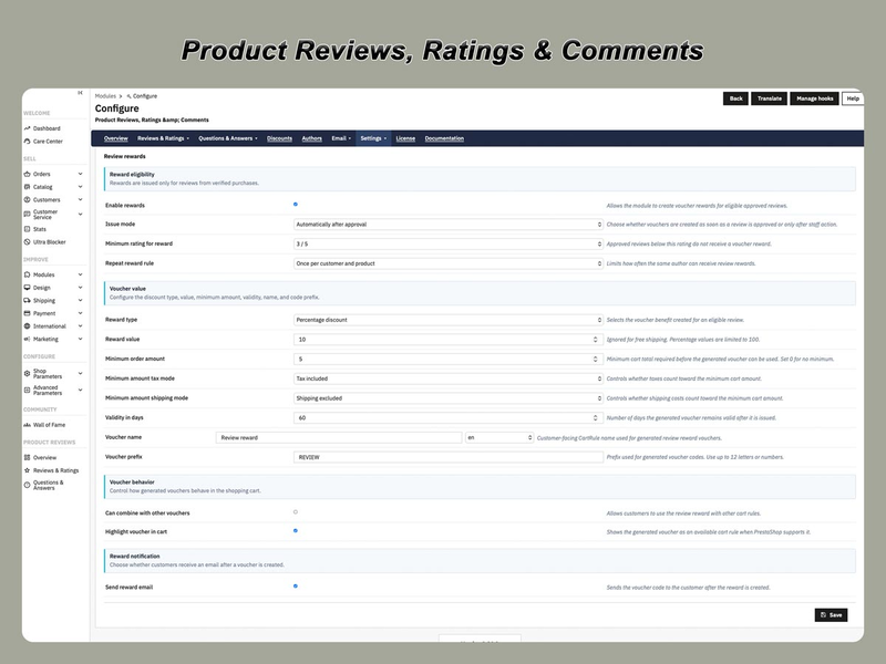 PrestaShop Product Reviews Module with Ratings & Q&A