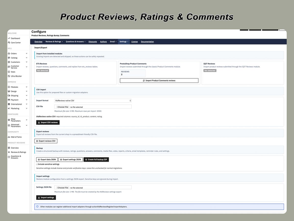 Modulo di recensioni prodotti PrestaShop con valutazioni e domande e risposte