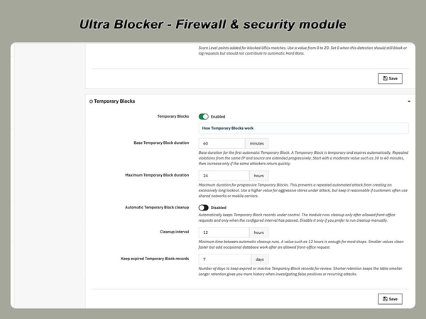 xtdblocker - Modulo di sicurezza Ultra Blocker per PrestaShop - Modulo PrestaShop di Extendo Modules