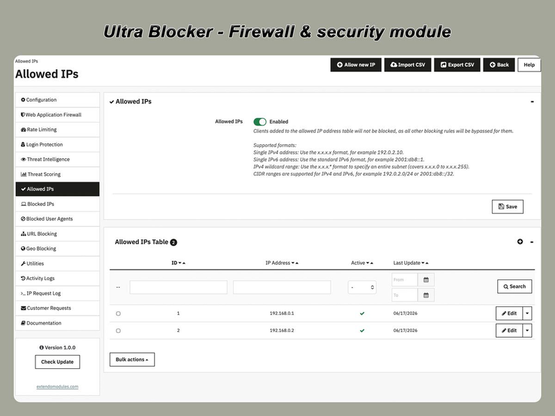 xtdblocker - Модуль безпеки Ultra Blocker для PrestaShop - Модуль PrestaShop від Extendo Modules