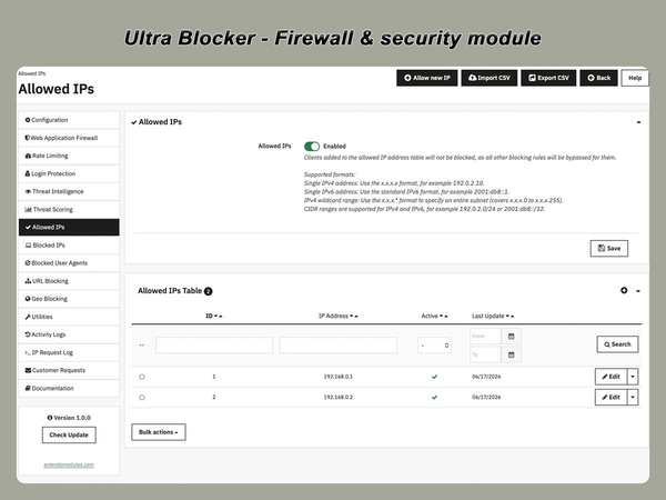 xtdblocker - Módulo de seguridad Ultra Blocker para PrestaShop - Módulo PrestaShop de Extendo Modules